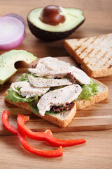 chicken and avocado sandwich.