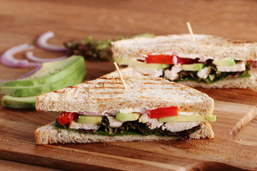 chicken and avocado sandwich.