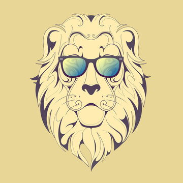 Hipster lion print