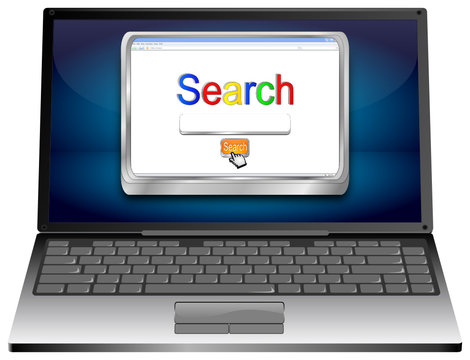 Laptop with internet web search engine