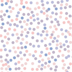 Polka dot seamless pattern. Vector illustration. Rose quartz and serenity colors.