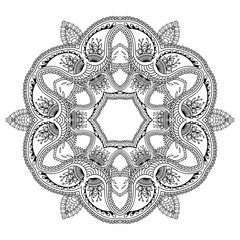 Vector henna tatoo mandala. Mehndi style.
