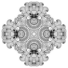 Vector henna tatoo mandala. Mehndi style.
