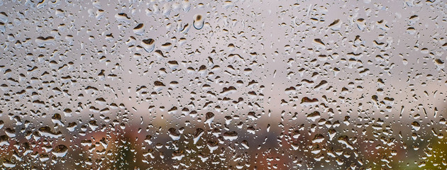 Water drops on a glass