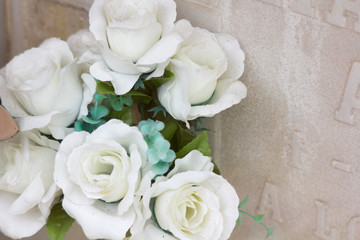bouquet of white roses