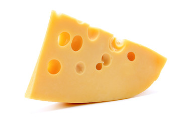 slice of cheese isolated on a white background