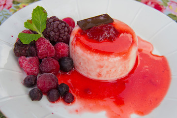 Mix berry Fruit cake with cream and creamy mousse.