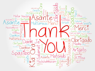 Thank You Word Cloud background in all languages