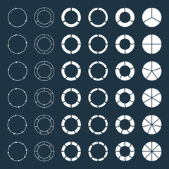 Segmented and multicolored pie charts