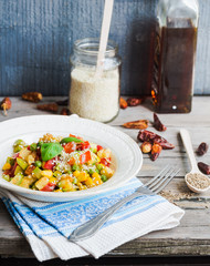 vegetarian vegetable stew with peas and corn, curry, healthy din