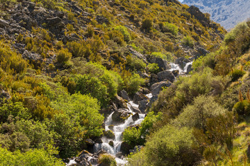 Fototapeta na wymiar small waterfall in valley