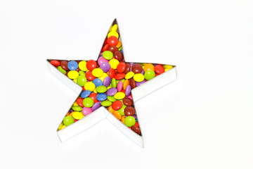 S&uuml;&szlig;er Stern aus Schokolinsen