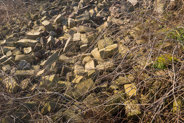 Landfill of failed bricks from a brick factory
