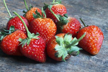 Close up group of fresh strawberry