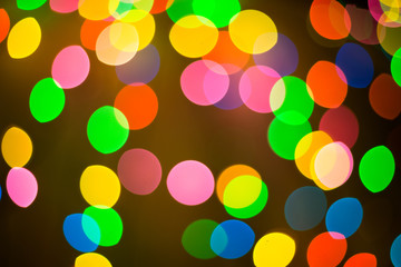 Circular bokeh background of Christmaslight