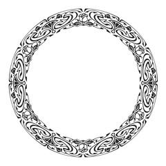 Elegant silhouette frame in art nouveau style