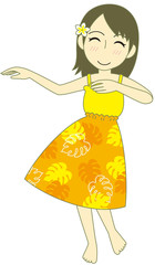 フラダンス　パウスカート　黄色