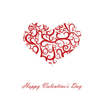 heart with patterns on Valentine's Day, vector