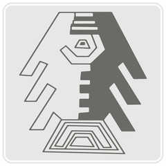 monochrome icon with Peruvian Indians art and ethnic ornaments for your design