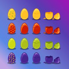 colored Easter eggs with pattern