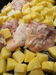 pollo al forno con patate