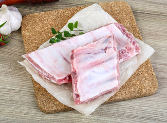 Raw pork ribs