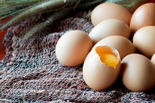 still life, Eggs in the cloth nest. selective focus