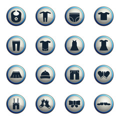 Baby clothes simply icons