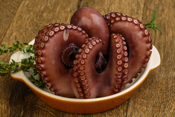 Boiled octopus