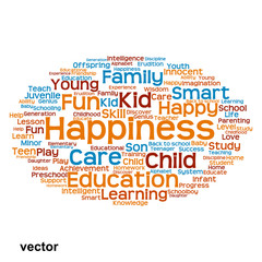 Vector conceptual education word cloud isolated