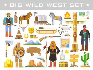 Fototapeta premium Wild West. Vector elements.