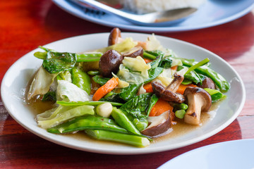 vegetarian wok stir fried, soft focus