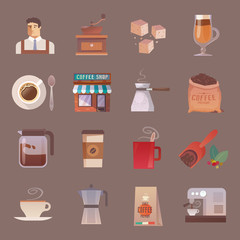 Vector icons. Drinks. Coffee.