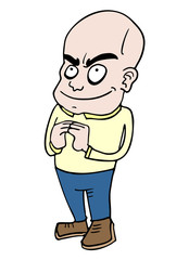 bald man draw