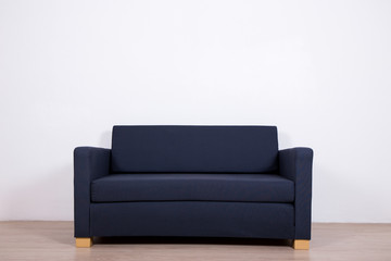 sofa in room on white wall background