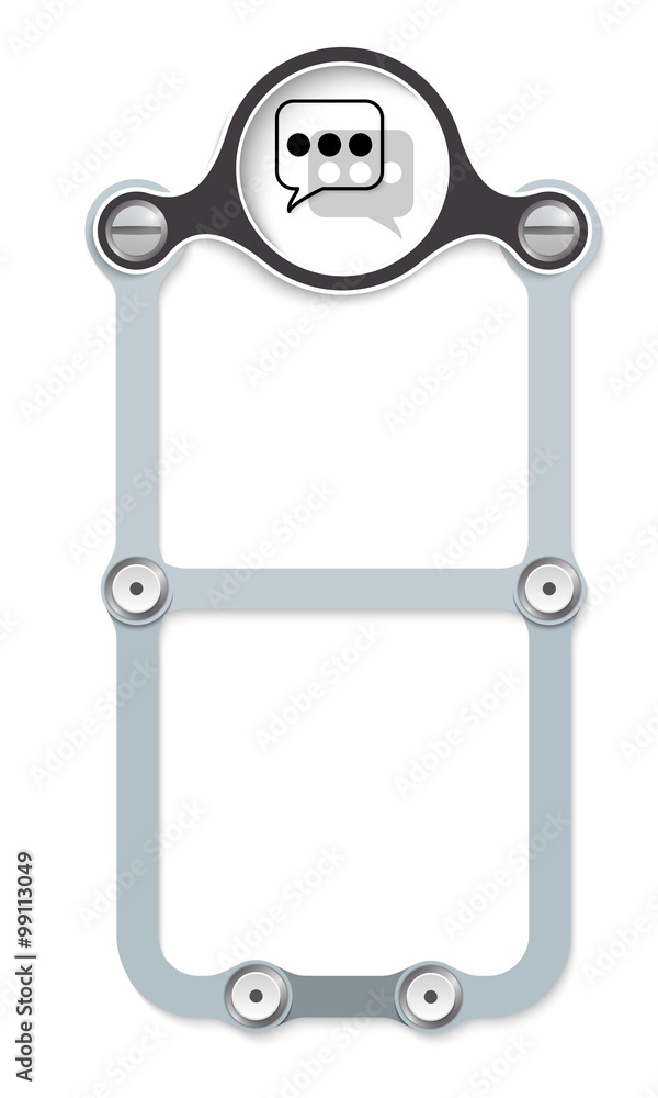 Poster vector vertical frame with screws and speech bubbles