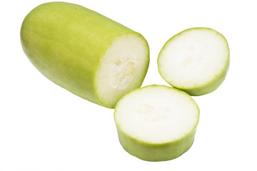 
Slices of winter melon fruit isolated on white background