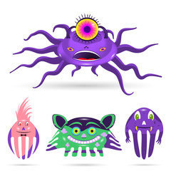 vector set: colorful monsters for your design