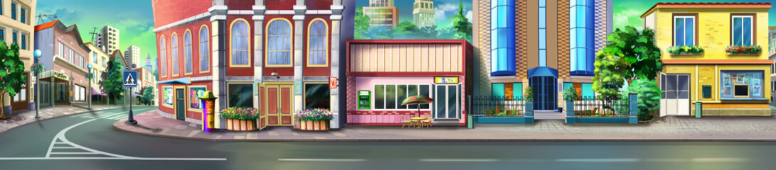 A street of the small town. Panorama view. © multipedia