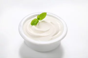 Photo sur Aluminium Produits laitiers white cream in a bowl