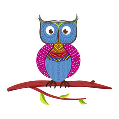 Owl sitting on branch