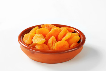 Bowl of dried apricots