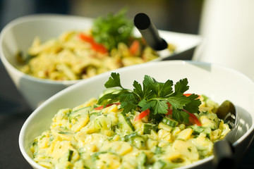 tasty potato salad with fresh herbs