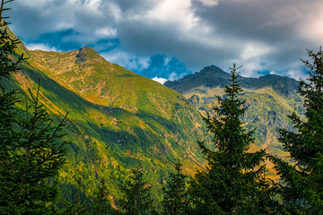 Green peaks - A dream view from Negoiu cottage - Fagaras mountains, Sibiu county, Romania, 1550m