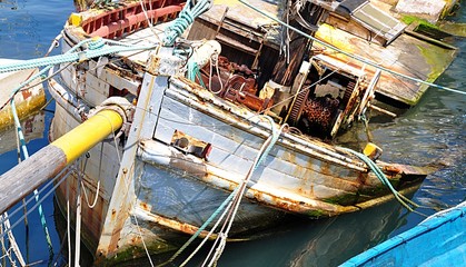 sunken ship in the sea