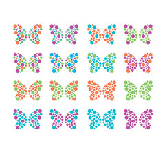 Colorfull butterfly pattern design made of beads