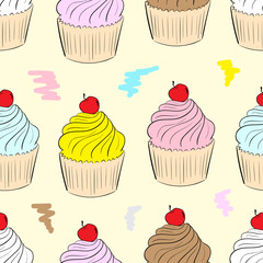 Seamless multicolored cake