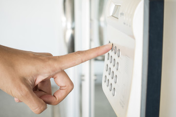 fingerprint and password lock in a office building