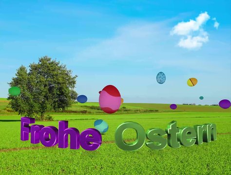 Oster Eier fallen auf einem Feld