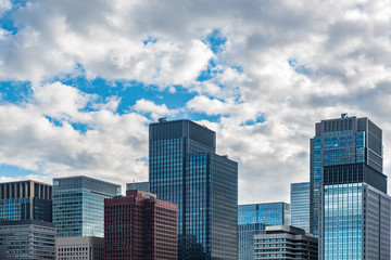 modern skyscrapers in the city of Tokyo